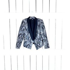 Vintage Kenneth Cole snake print tuxedo blazer jacket